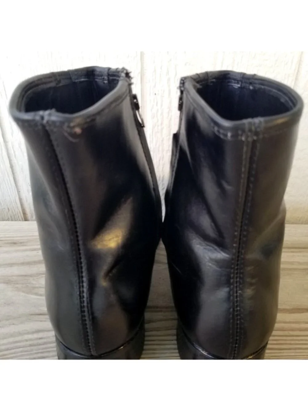 Lehigh Classic Mens Black Leather Ankle Side Zip Boots Steel Toe 9 E 1830 USA